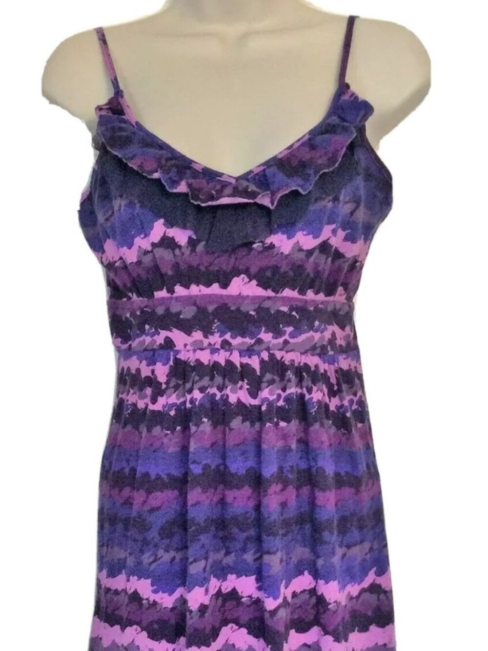 Banana Republic Size L Purple and Blue Spaghetti Strap Dress